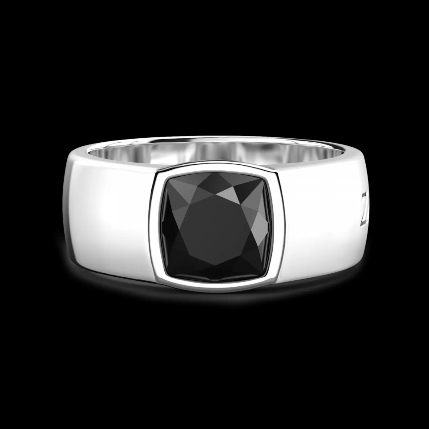 Zancan Gioielli Rings>Zancan Silver Ring With Onyx.