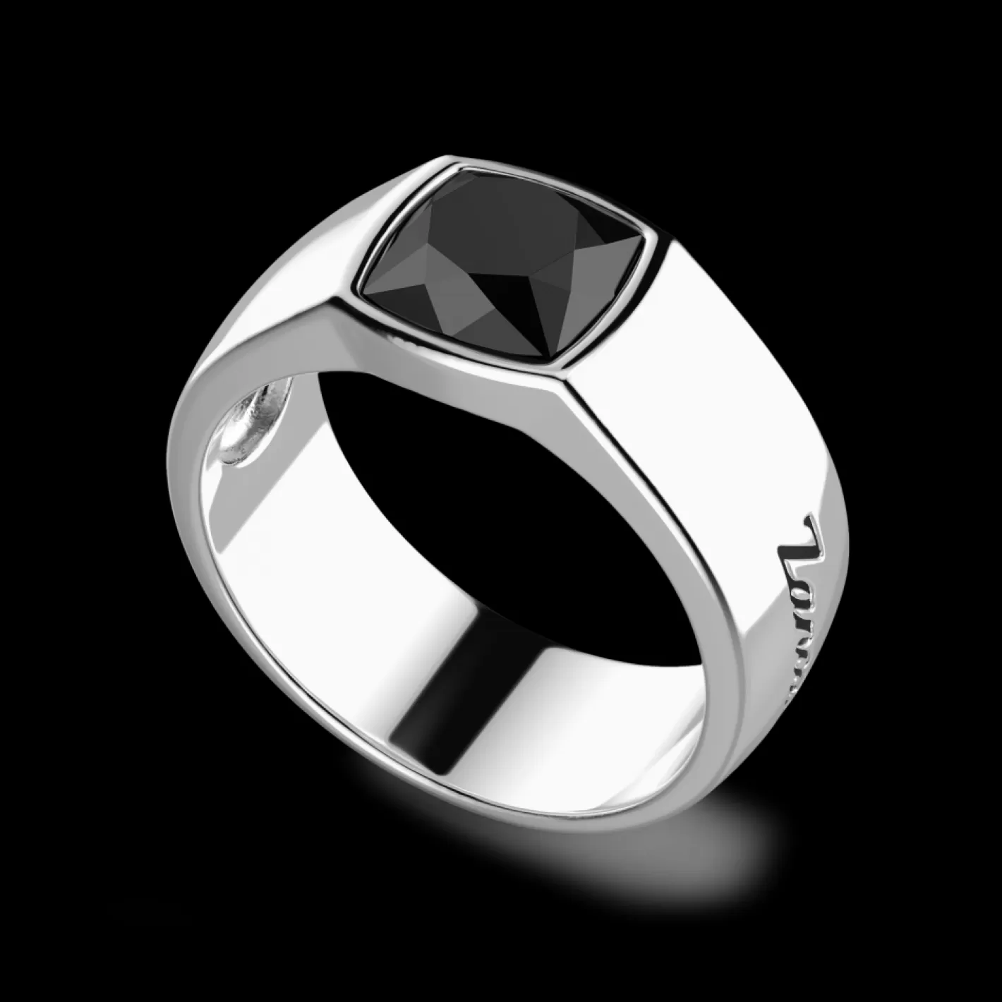 Zancan Gioielli Rings>Zancan Silver Ring With Onyx.