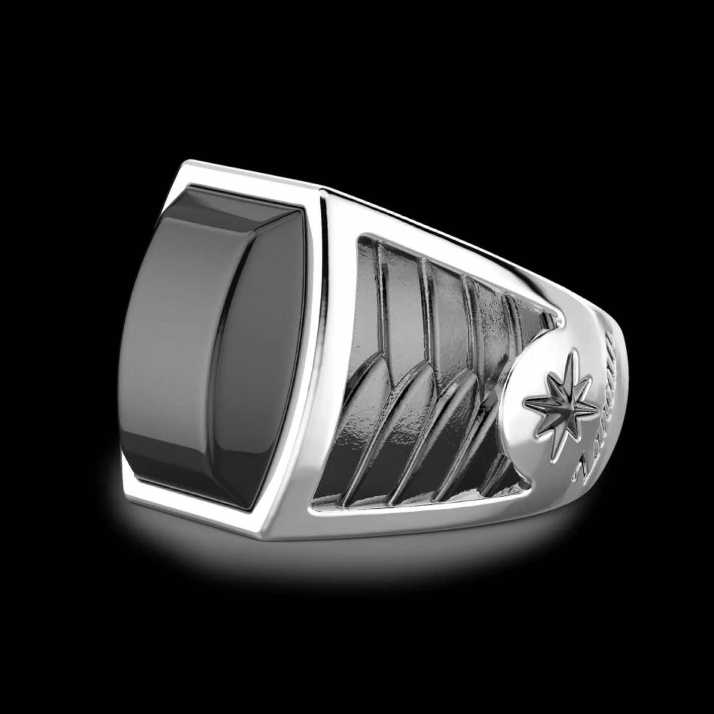 Zancan Gioielli Rings>Zancan Silver Ring With Onyx.