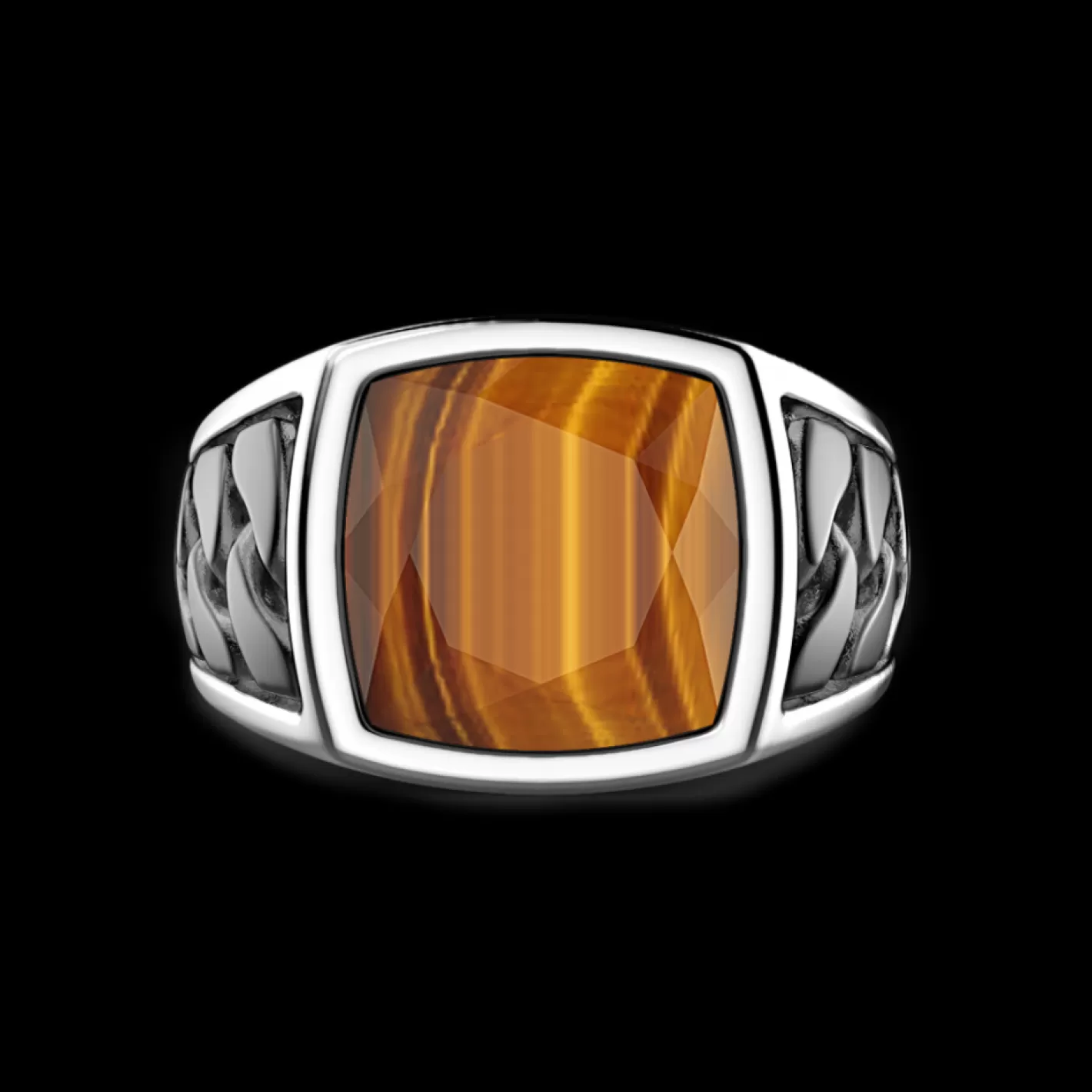 Zancan Gioielli Rings>Zancan Silver Ring With Tiger'S Eye Stone.