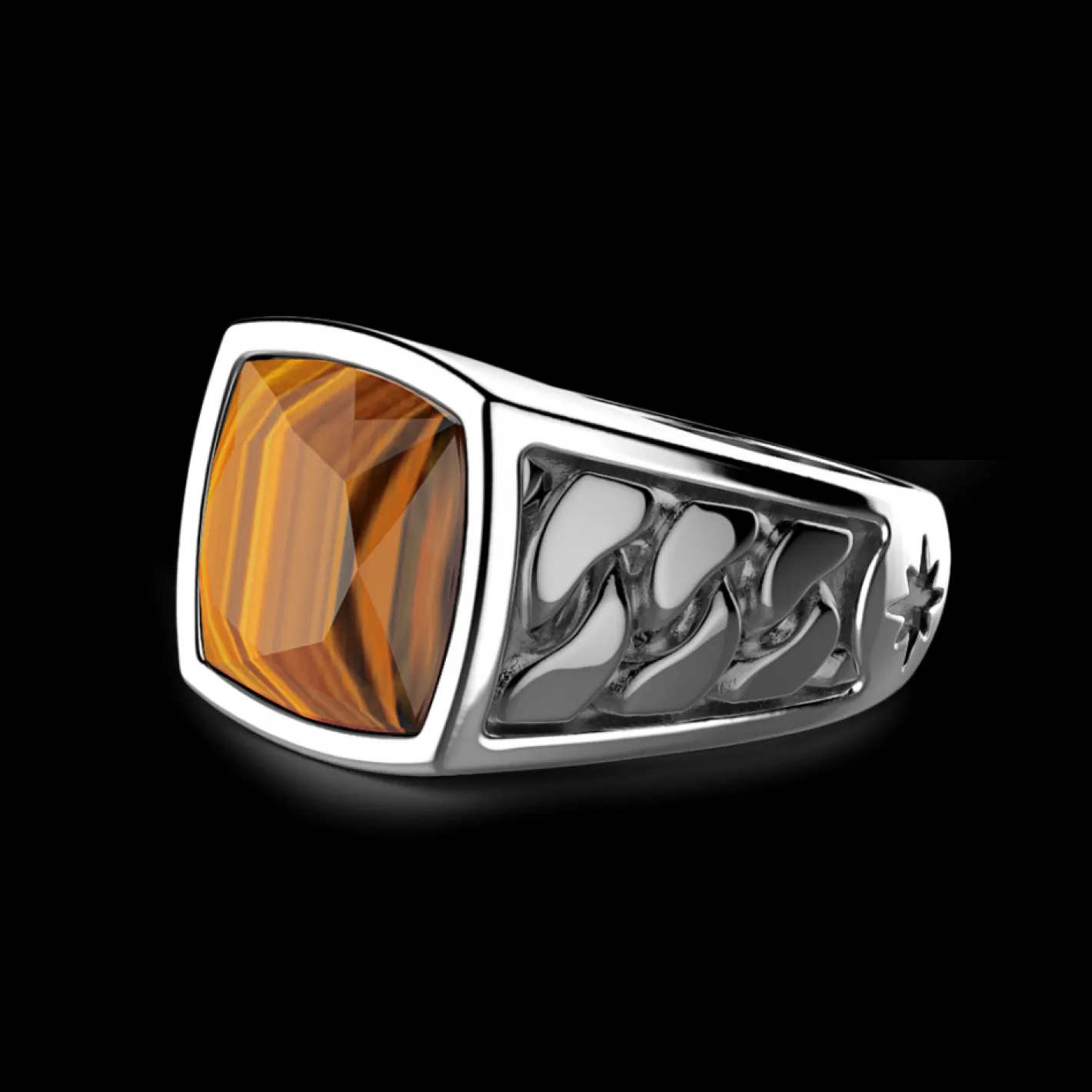 Zancan Gioielli Rings>Zancan Silver Ring With Tiger'S Eye Stone.