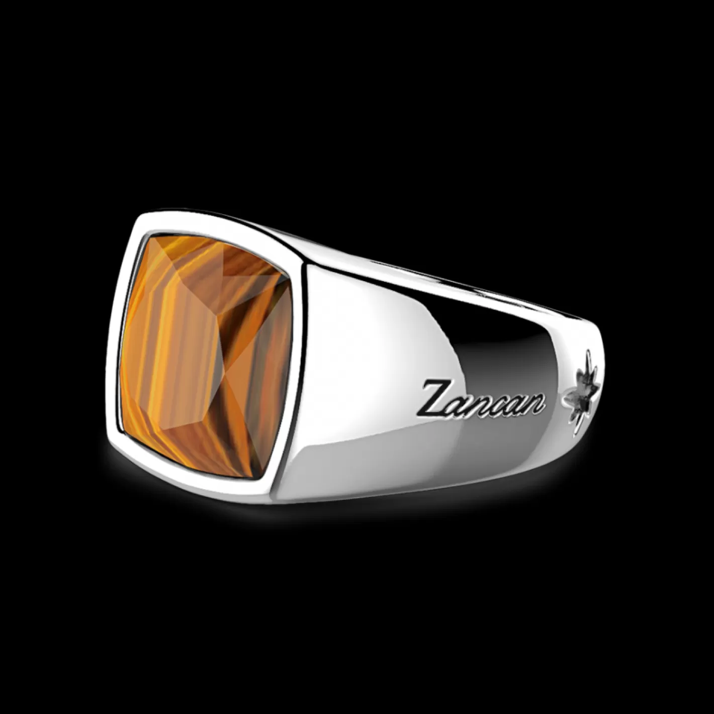 Zancan Gioielli Rings>Zancan Silver Ring With Tiger'S Eye Stone.