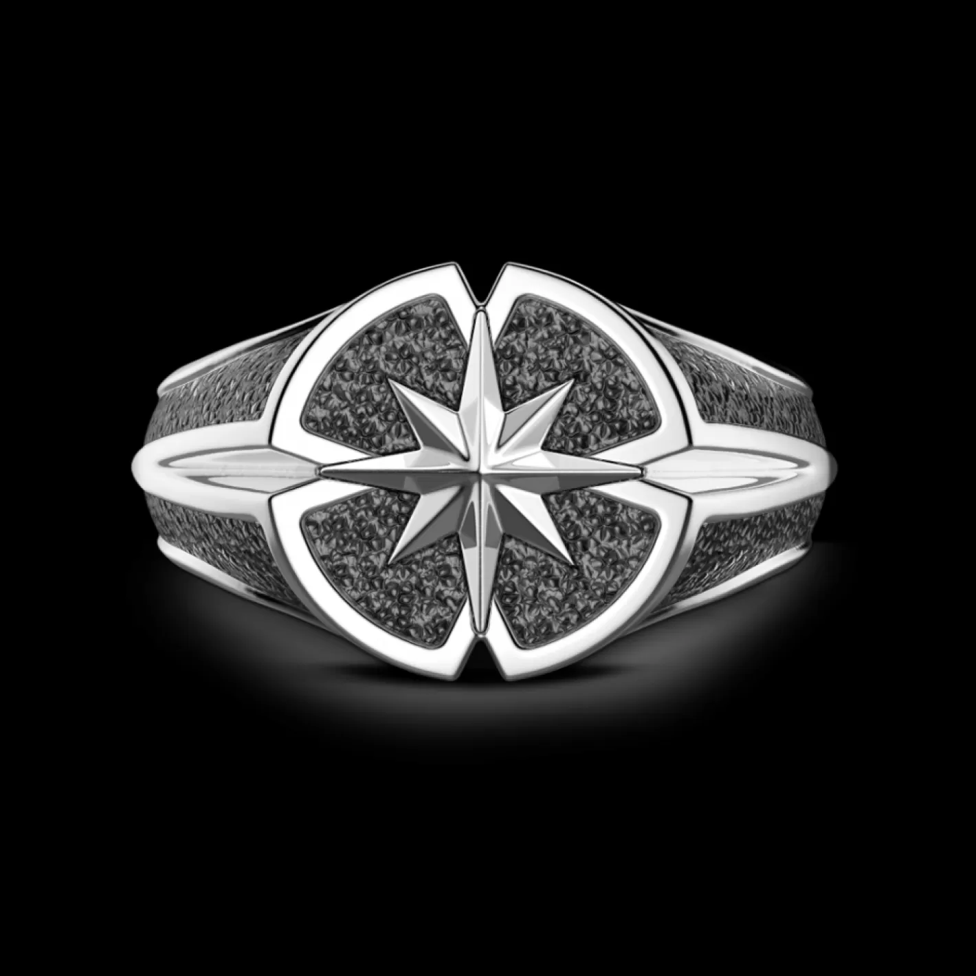 Zancan Gioielli Rings>Zancan Silver Ring With Wind Rose.