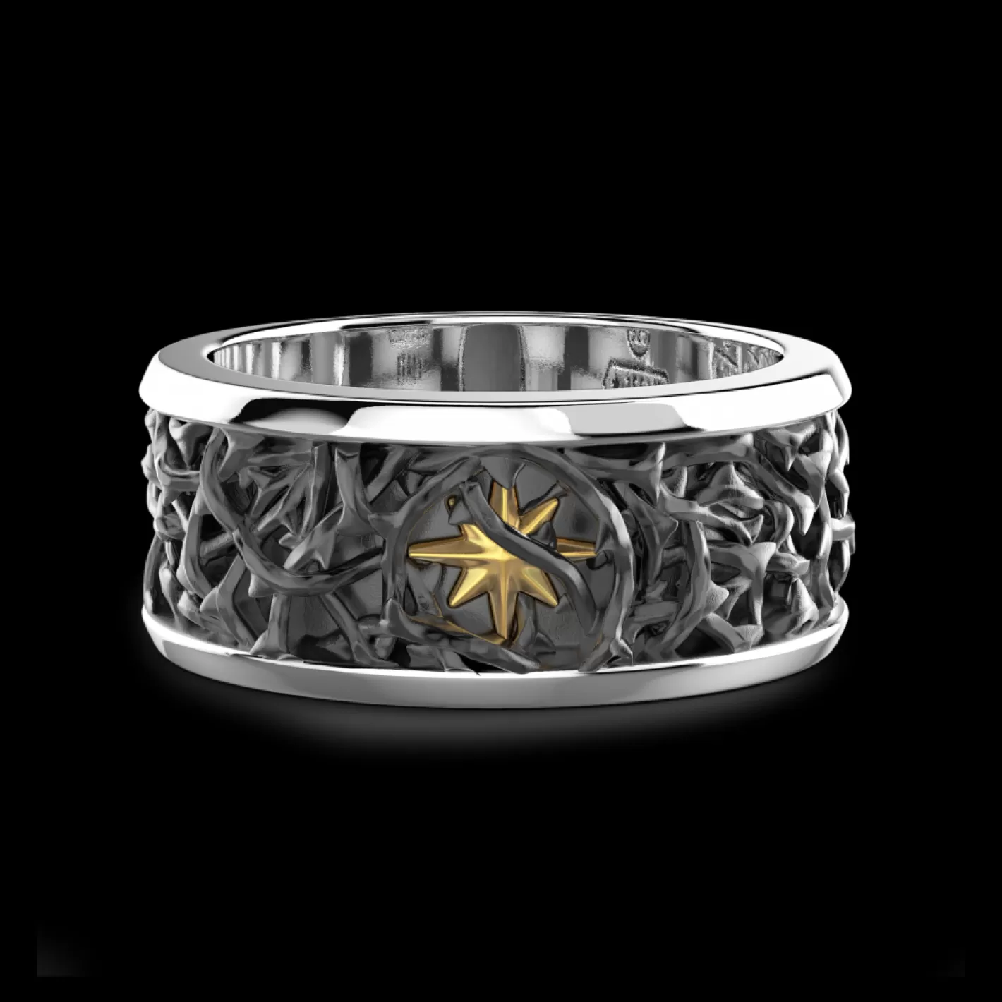 Zancan Gioielli Rings>Zancan Silver Thorny Band Ring.