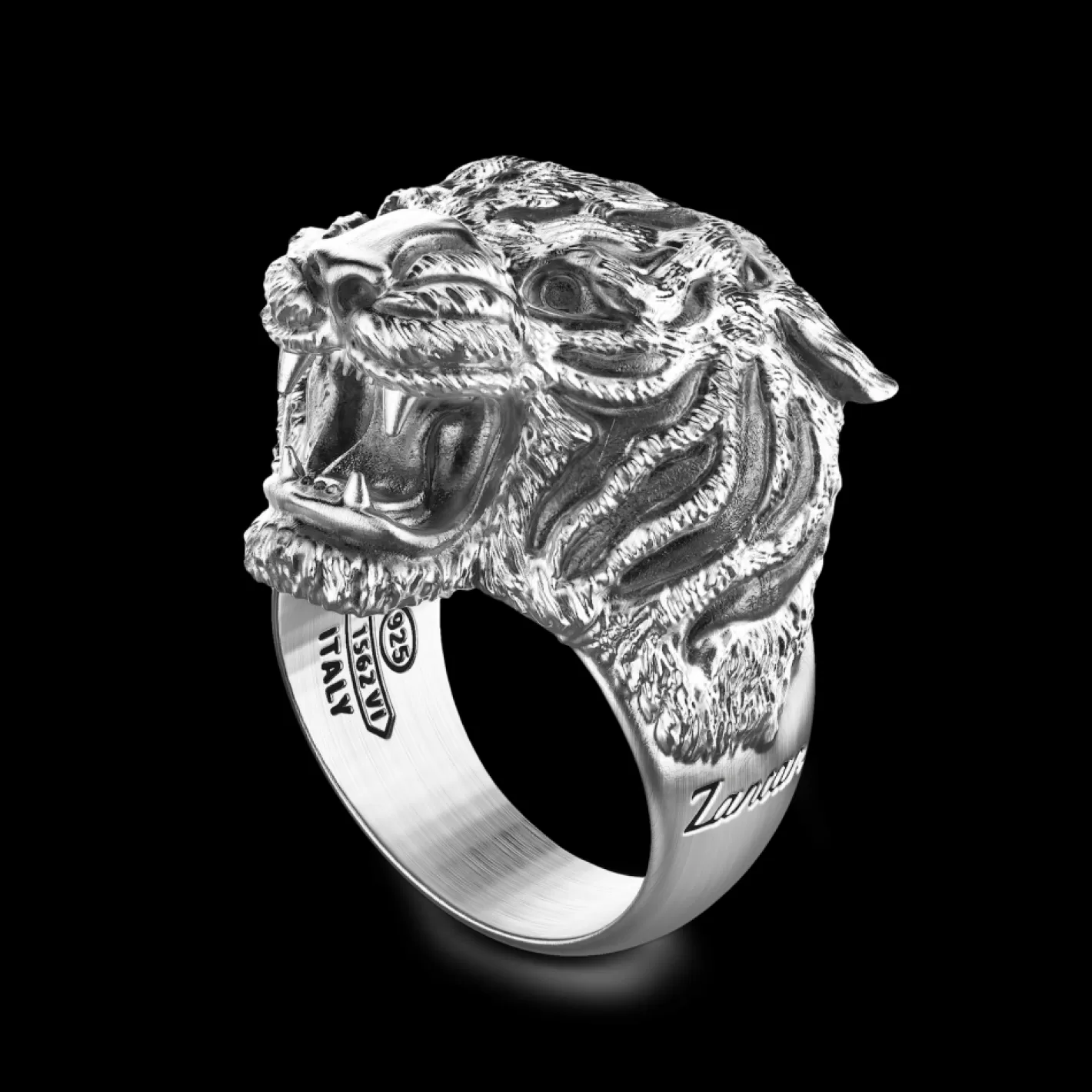Zancan Gioielli Rings>Zancan Silver Tiger Ring.
