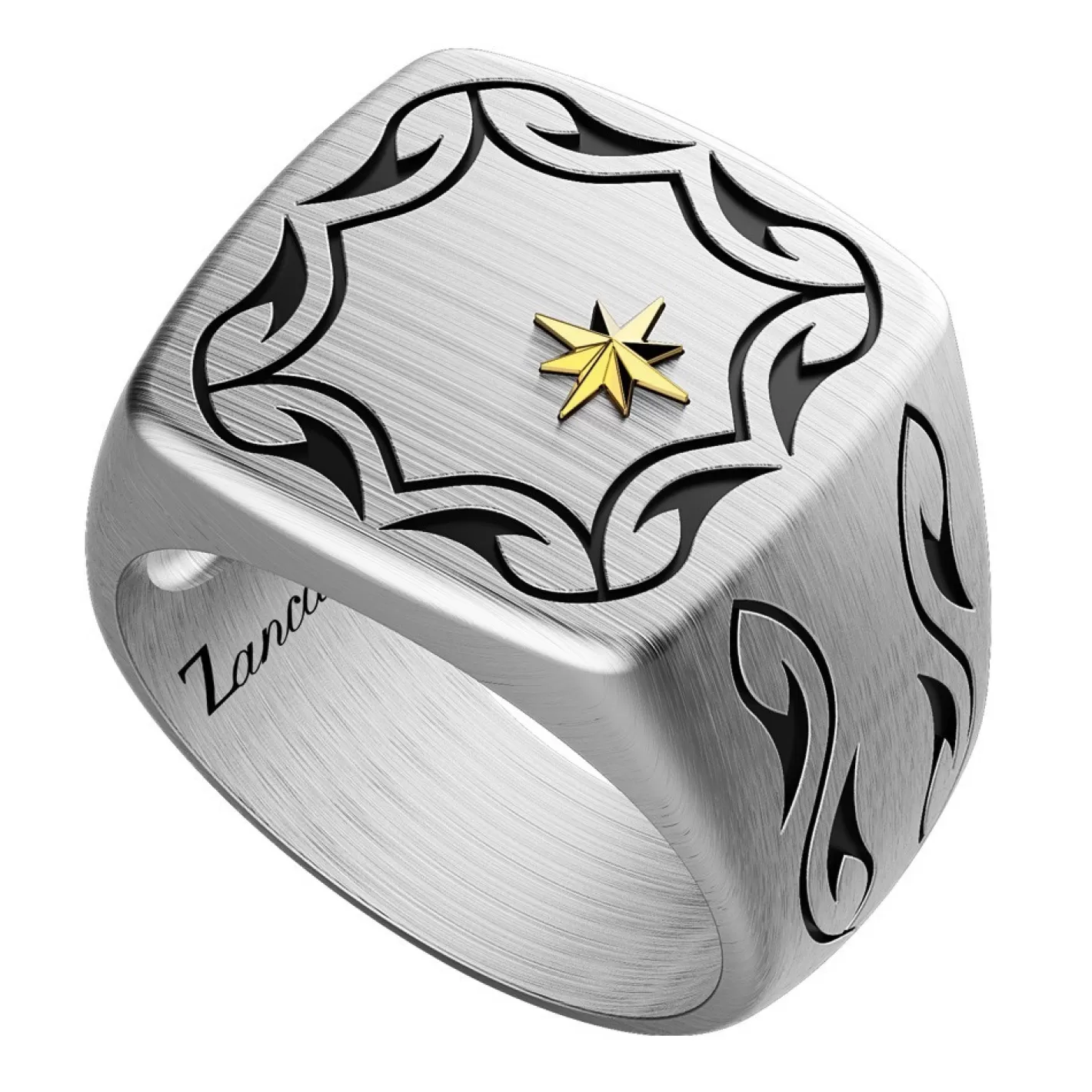 Zancan Gioielli Rings>Zancan Silver Tribal Signet Ring.