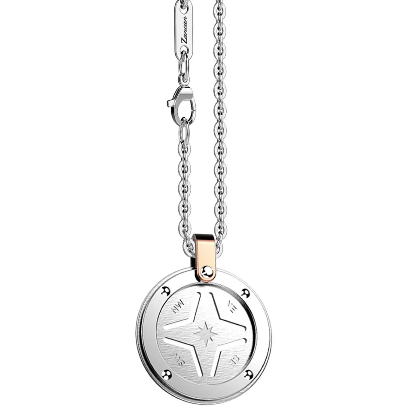 Zancan Gioielli Necklaces>Zancan Steel Necklace With Wind Rose.
