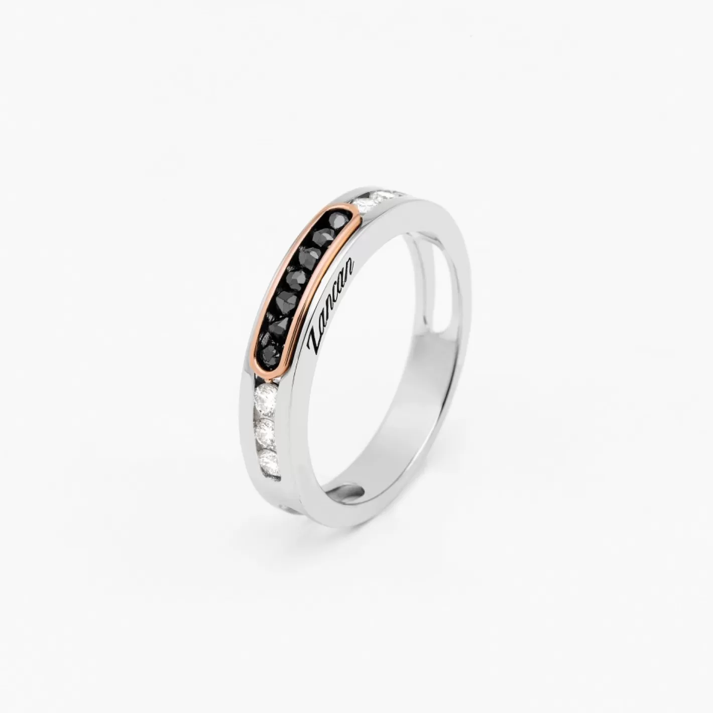 Zancan Gioielli Rings>Zancan White And Rose Gold Ring With Diamonds.