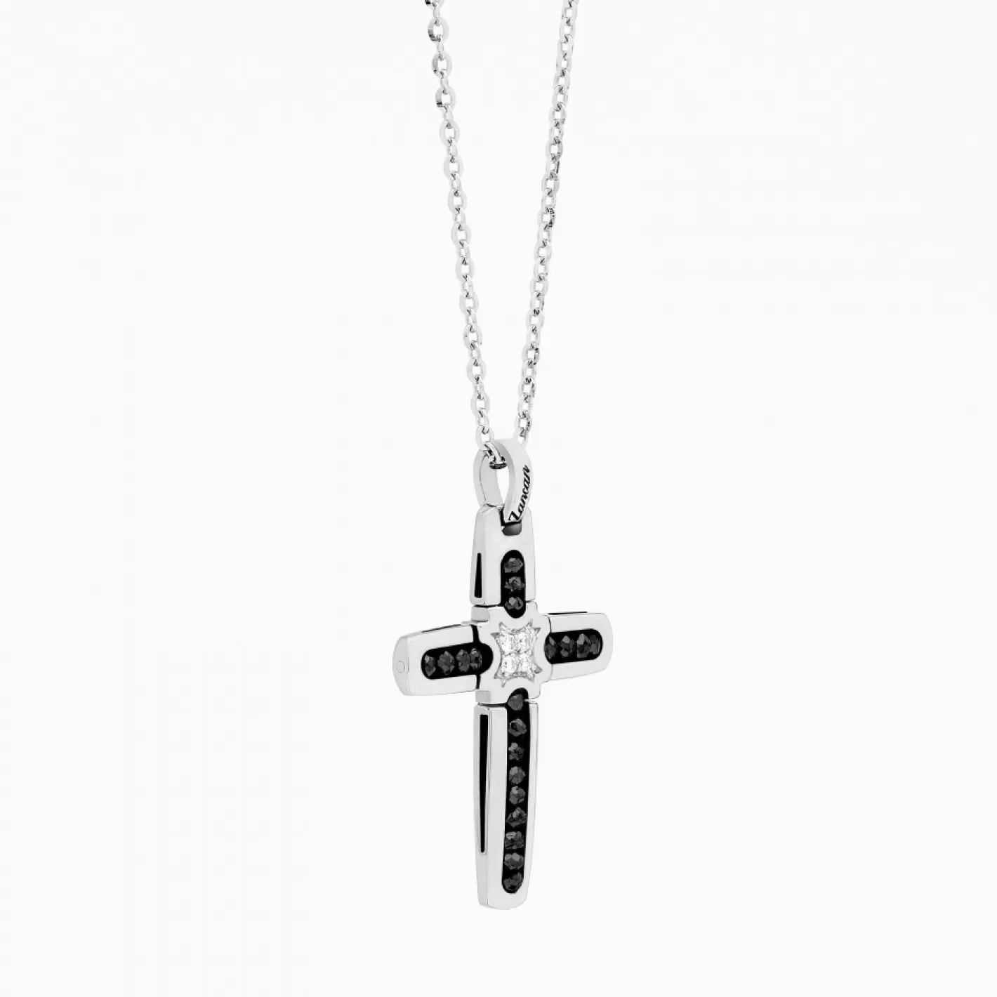 Zancan Gioielli Necklaces>Zancan White Gold Necklace With Cross And Diamonds.