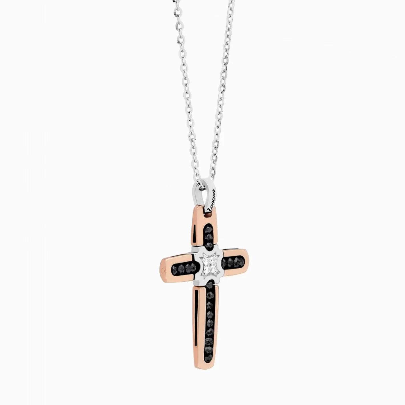 Zancan Gioielli Necklaces>Zancan White Gold Necklace With Cross And Diamonds.