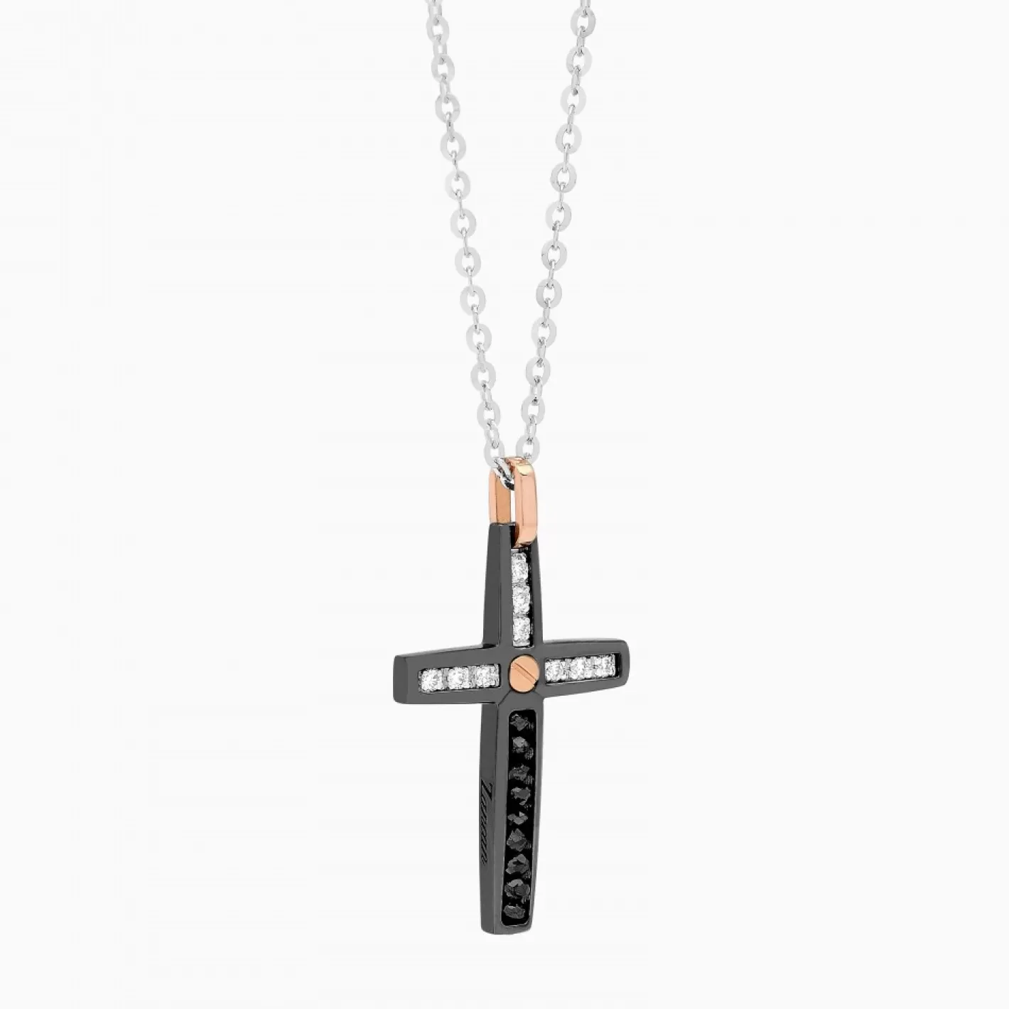 Zancan Gioielli Necklaces>Zancan White Gold Necklace With Cross And Diamonds.