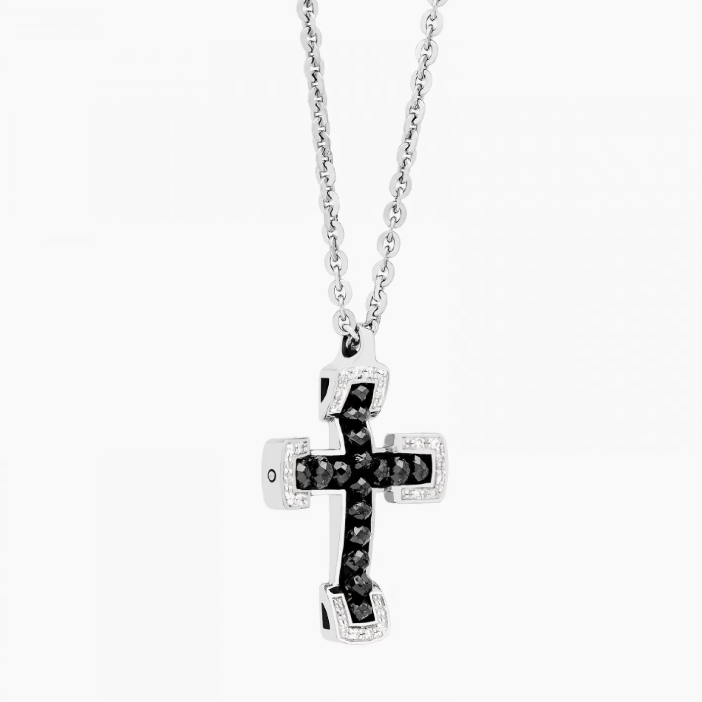 Zancan Gioielli Necklaces>Zancan White Gold Necklace With Cross And Diamonds.