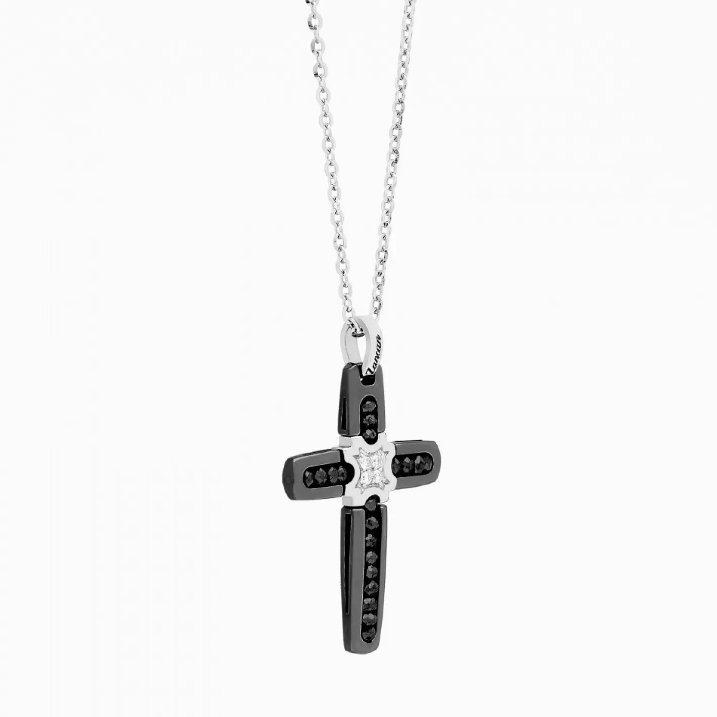Zancan Gioielli Necklaces>Zancan White Gold Necklace With Cross And Diamonds.