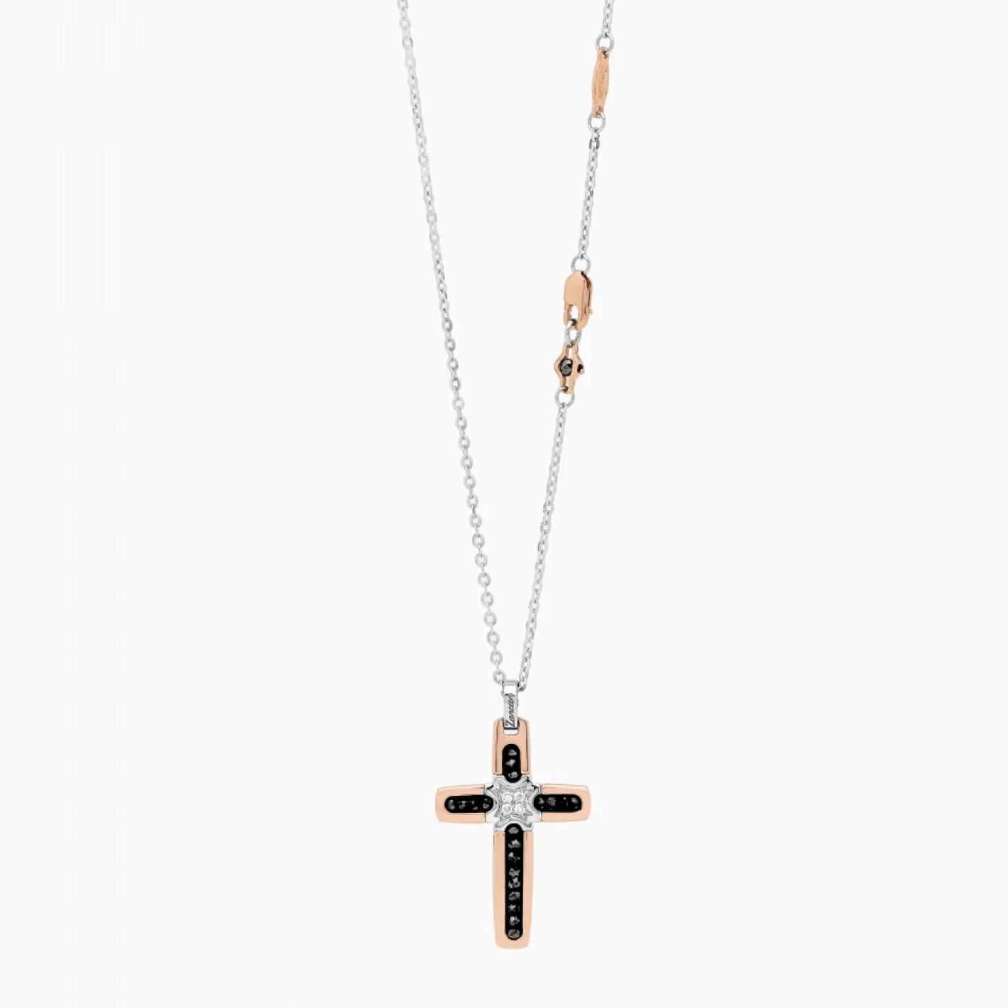 Zancan Gioielli Necklaces>Zancan White Gold Necklace With Cross And Diamonds.