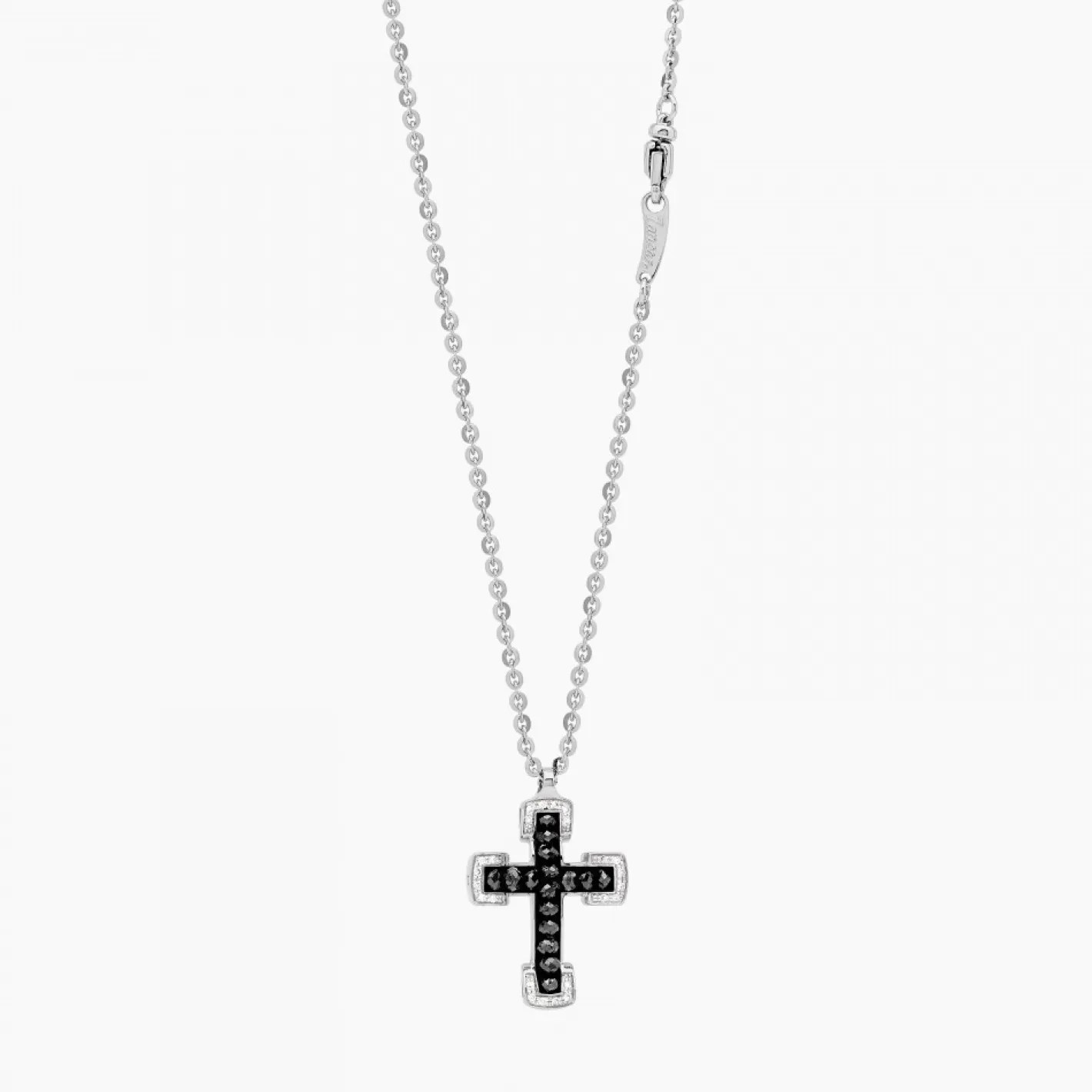 Zancan Gioielli Necklaces>Zancan White Gold Necklace With Cross And Diamonds.