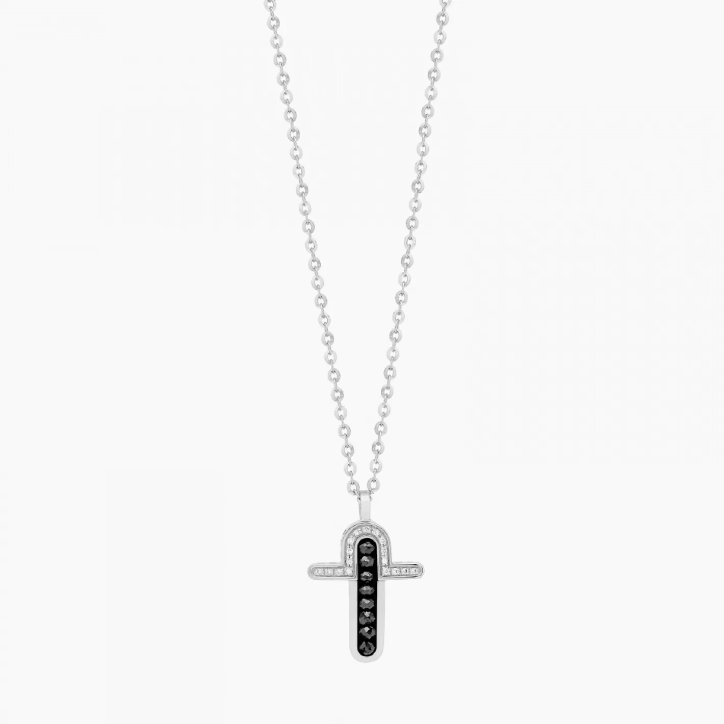 Zancan Gioielli Necklaces>Zancan White Gold Necklace With Cross And Diamonds.