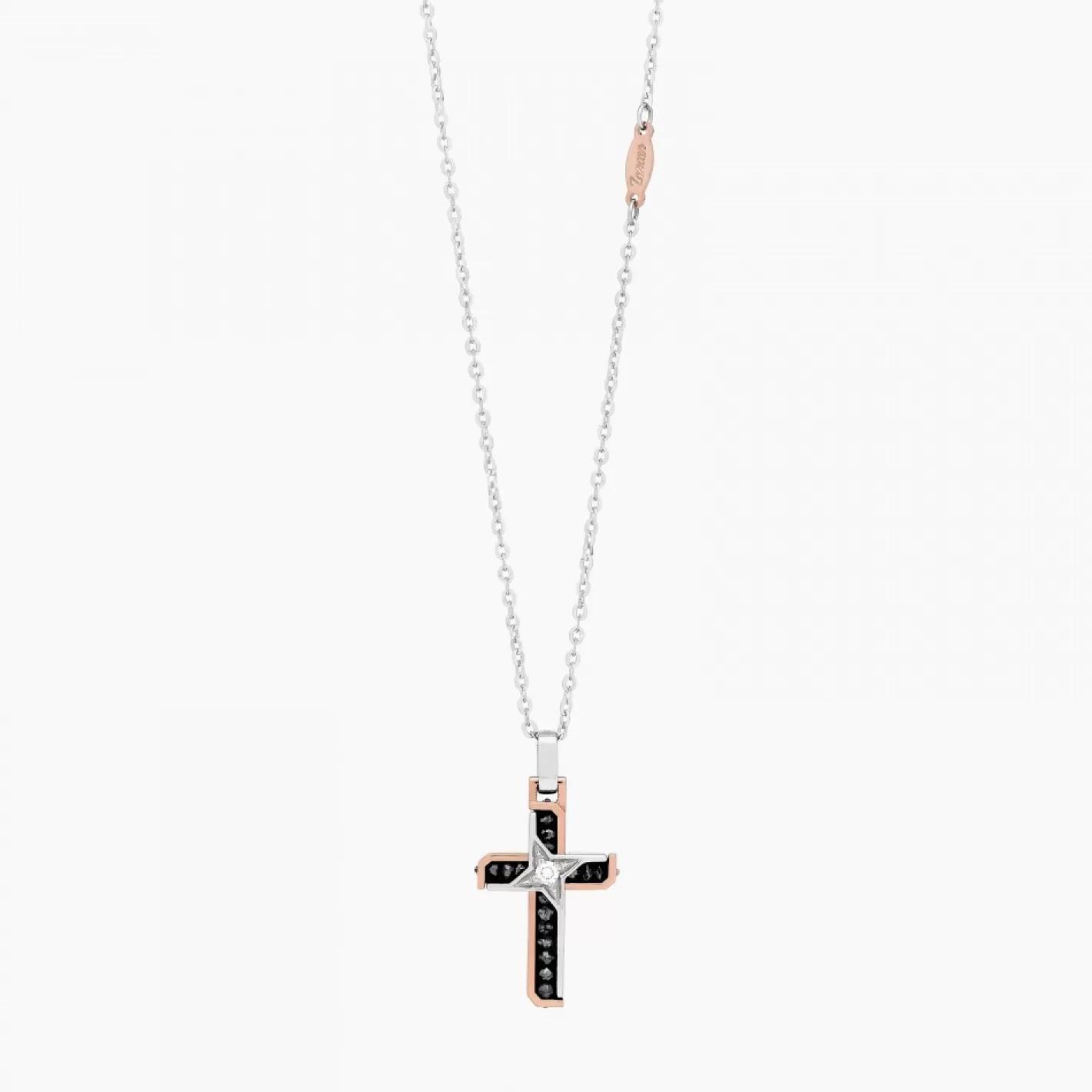 Zancan Gioielli Necklaces>Zancan White Gold Necklace With Cross And Diamonds.