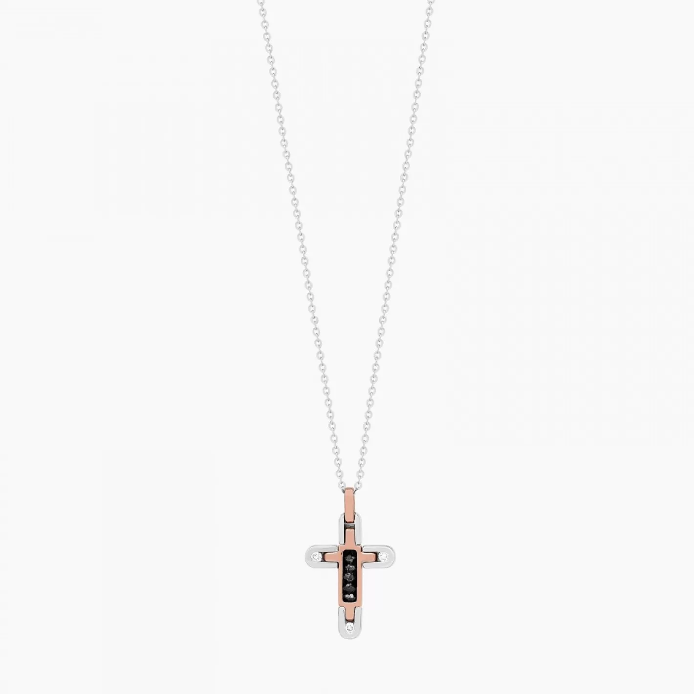 Zancan Gioielli Necklaces>Zancan White Gold Necklace With Cross And Diamonds.