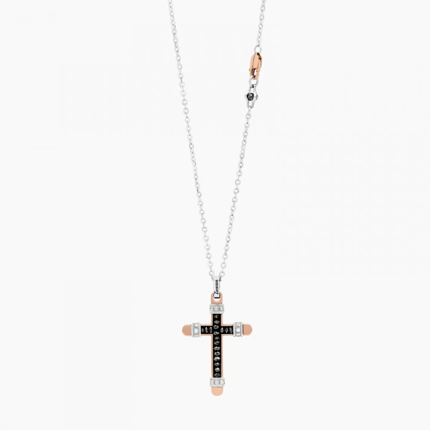 Zancan Gioielli Necklaces>Zancan White Gold Necklace With Cross And Diamonds.
