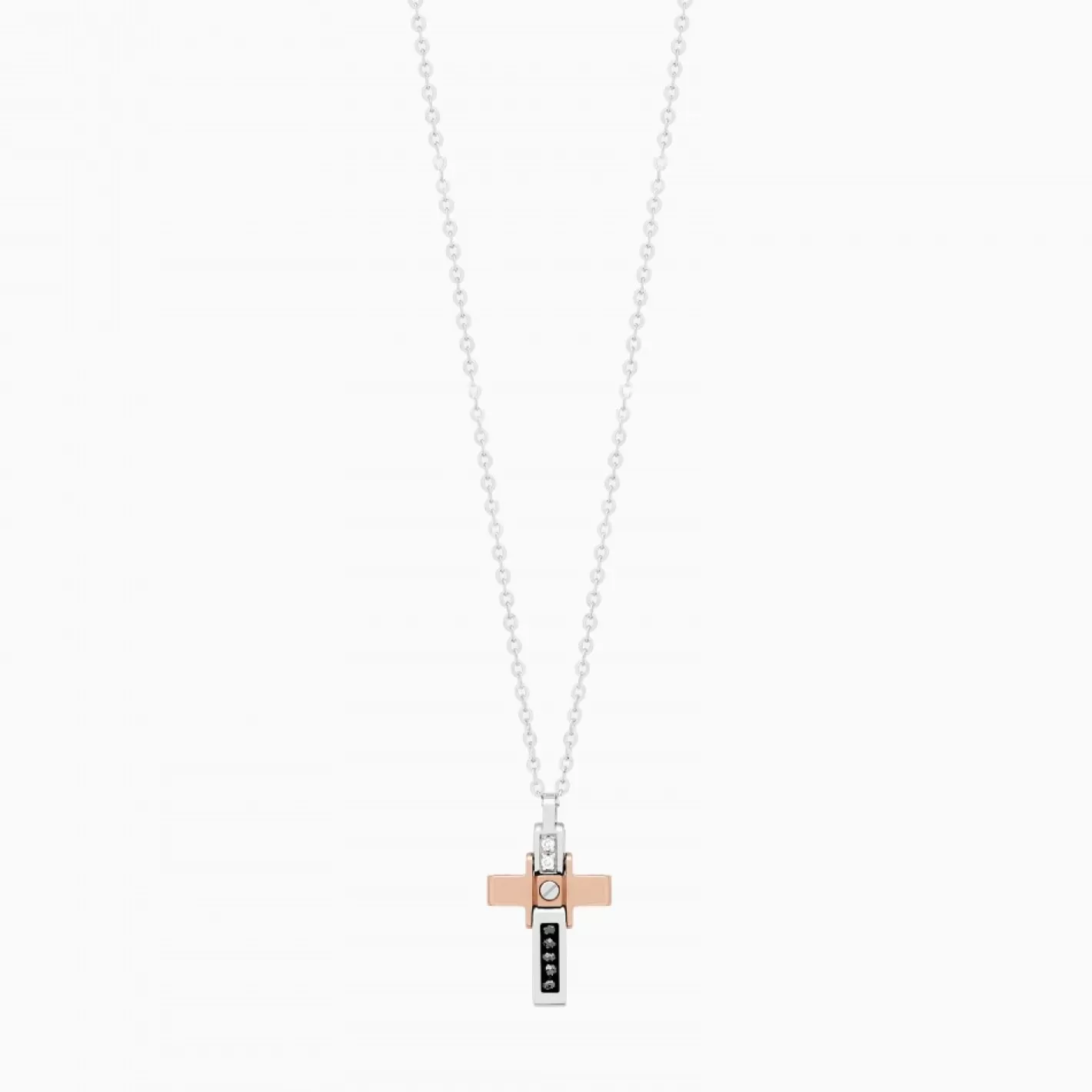 Zancan Gioielli Necklaces>Zancan White Gold Necklace With Cross And Diamonds.