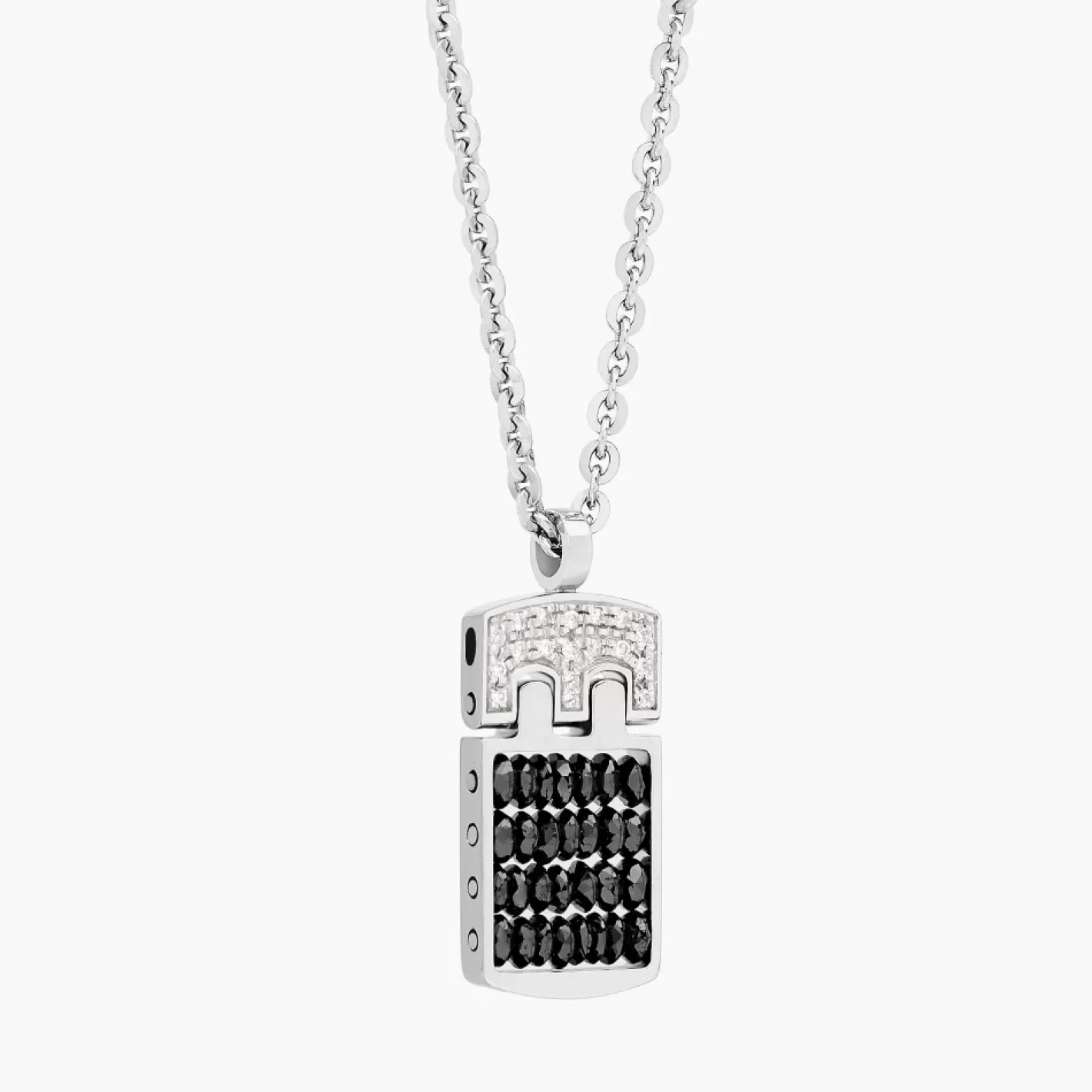 Zancan Gioielli Necklaces>Zancan White Gold Necklace With Diamond Medallion.