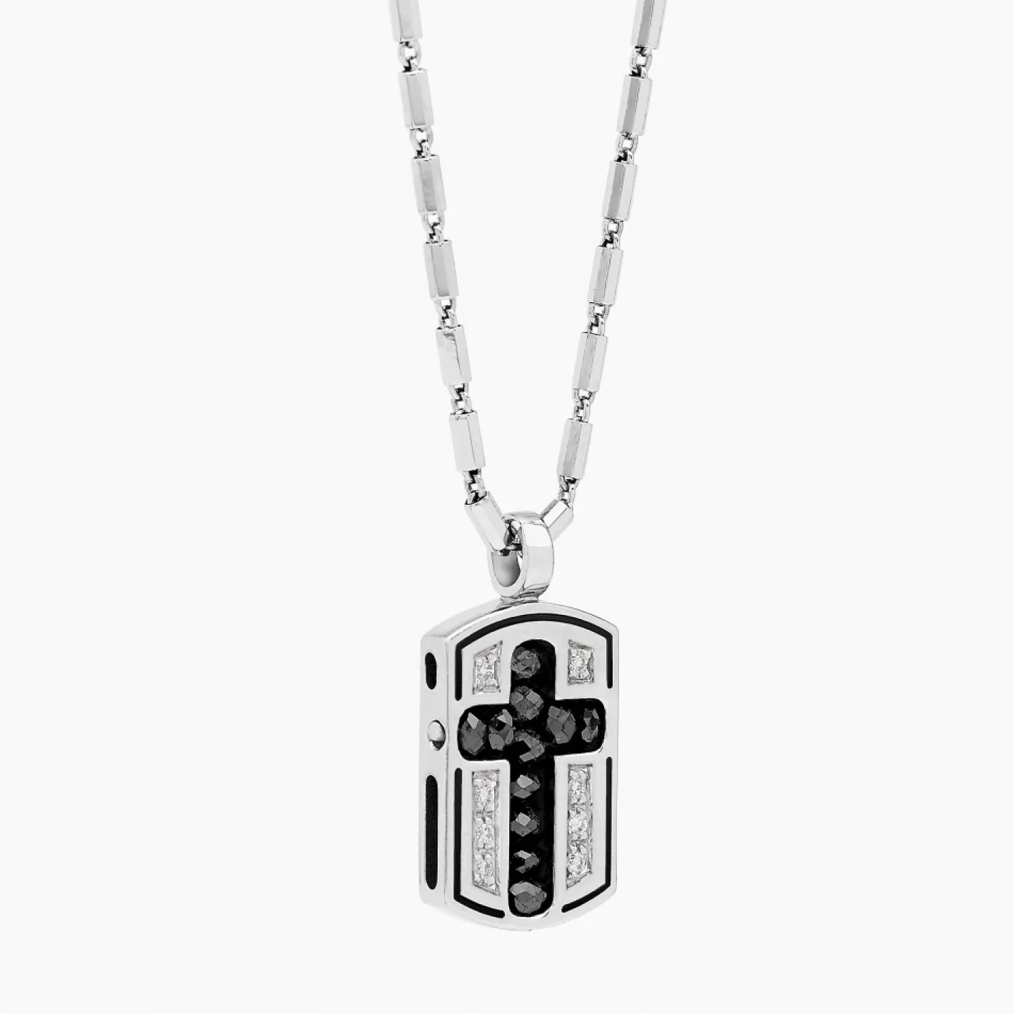 Zancan Gioielli Necklaces>Zancan White Gold Necklace With Diamond Medallion.