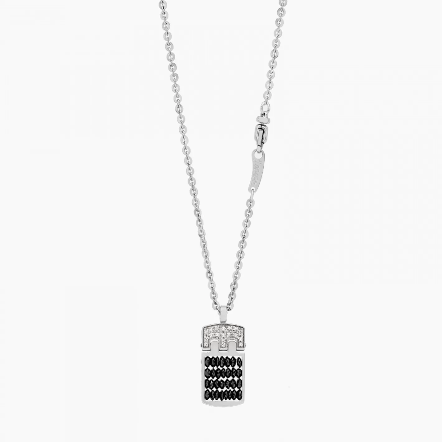 Zancan Gioielli Necklaces>Zancan White Gold Necklace With Diamond Medallion.