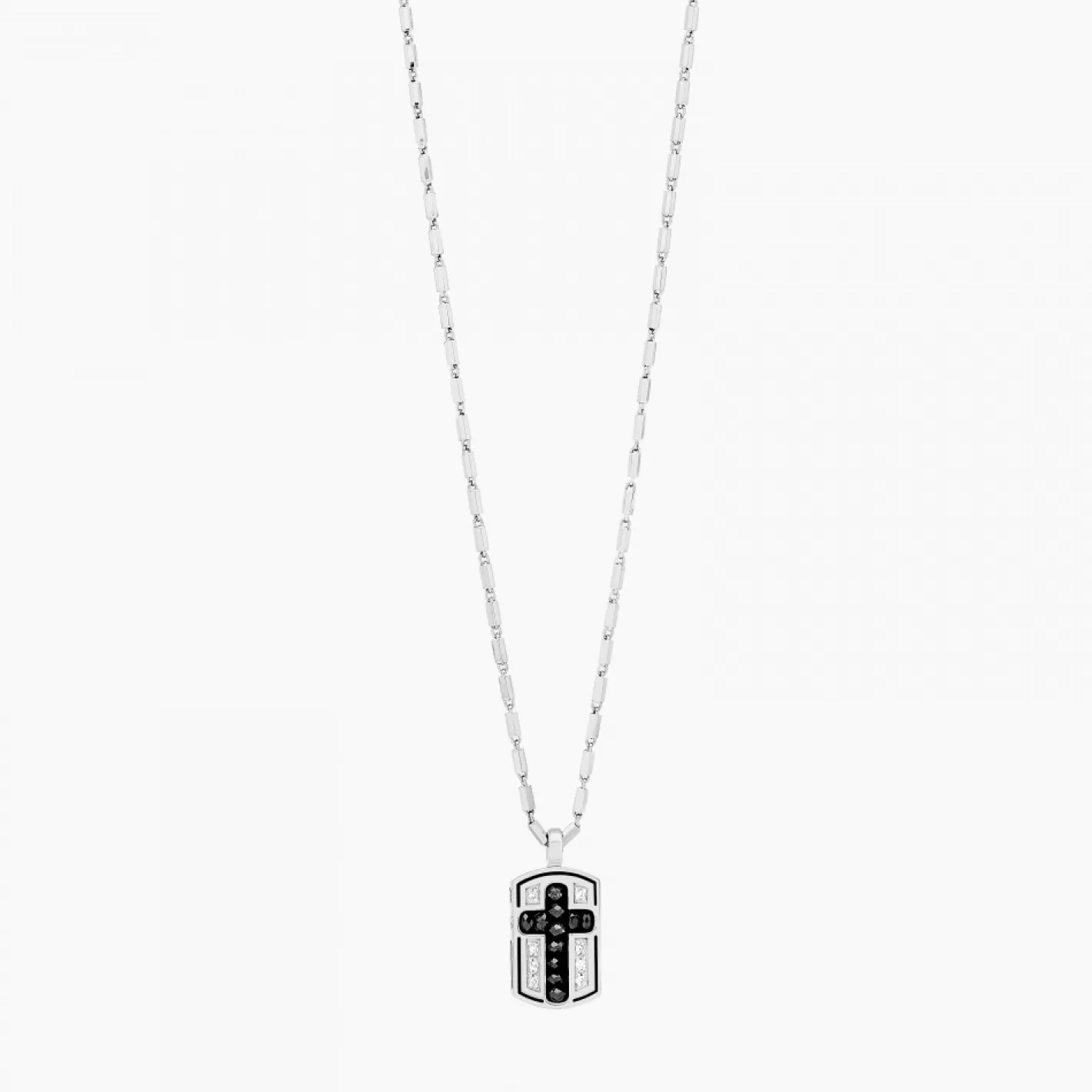 Zancan Gioielli Necklaces>Zancan White Gold Necklace With Diamond Medallion.