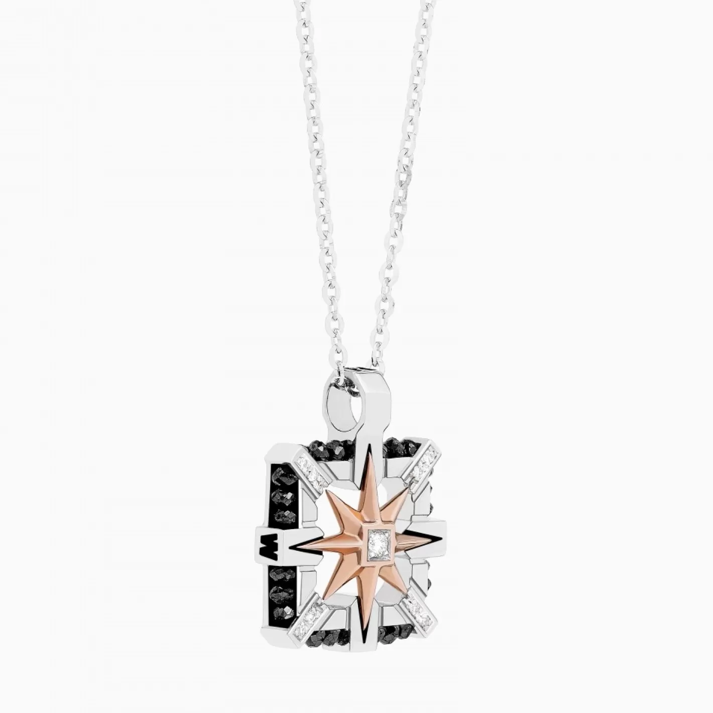 Zancan Gioielli Necklaces>Zancan White Gold Necklace With Iconic Wind Rose.