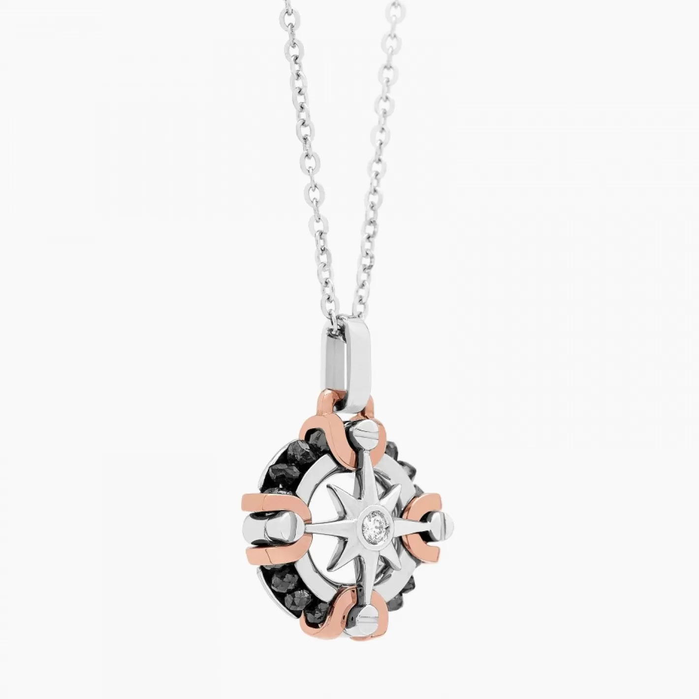 Zancan Gioielli Necklaces>Zancan White Gold Necklace With Iconic Wind Rose.