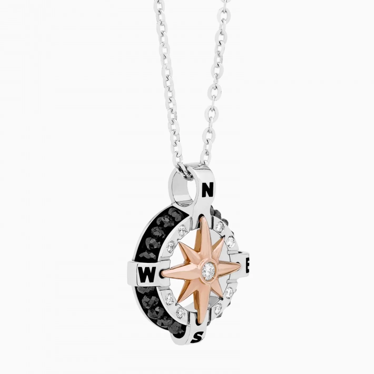 Zancan Gioielli Necklaces>Zancan White Gold Necklace With Iconic Wind Rose.